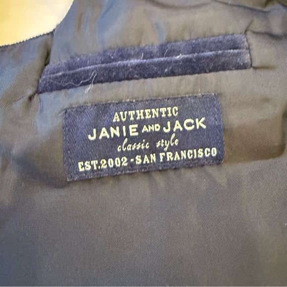 Janie and Jack Boys 3T Navy Blue Velvet Dress Vest | Holiday Formal - Picture 4 of 7
